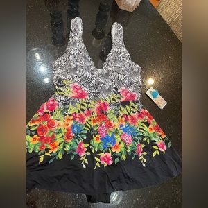 Johnny Was skirted swimsuit